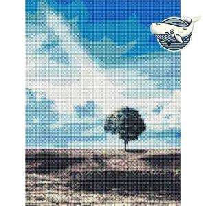 보석십자수 액자 초원나무 풍경 그림 홈데코