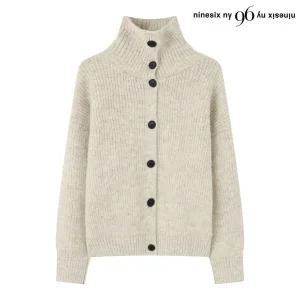 [롯데백화점]르샵/나인식스뉴욕 하이넥 버튼 벌룬 소매 니트 가디건 (NP4CK004L0)