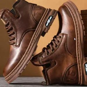 [라일리] Rly 빈티지 마틴 워커 스트릿룩 하이탑 남성 부츠