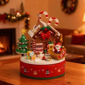 [키움하우스]YKO 산타 하우스 오르골 1791피스 나노 블록 미니 만들기 키트 선물