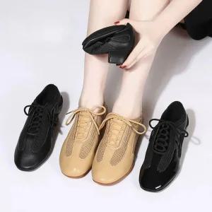 라인댄스구두 댄싱화 뮤지컬화 에어로빅슈즈 레드색 여성용단화 스포츠댄스화