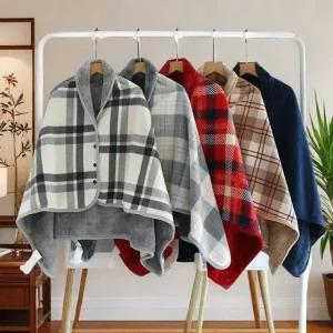 [단독포장] 극세사 똑딱이 무릎담요 어깨블랭킷 망토담요