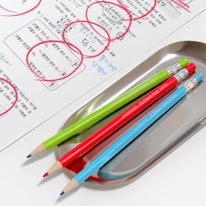 1+1 빨강 초록 파랑 3색 샤프형 육각그립 체점펜 세트 2.6mm 색연필 풀이 기록 수험생 강사님 필수템