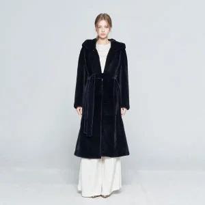 [사바티에](강남점)플럭밍크 후드 롱 코트 (L24310SS)