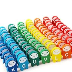 귀여운 알파벳 도미노 게임 놀이 원목 블록 쌓기 104P