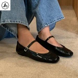 [애슬릿] 양 가죽 메리제인 플랫 슈즈 캐주얼 여성 발 편한