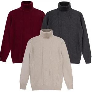 [디바옴므]겨울 꽈배기 심플 직조 니트 목폴라 스웨터 골지