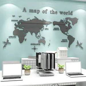 대형 세계지도 벽장식 여행사 스티커 포스터 학교