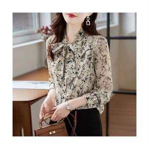 빌리즈빈 여성 플라워 리본 쉬폰 블라우스 5557