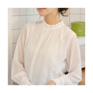 쉬폰 블라우스 긴팔 시스루 화이트 봄 여름 가을 겨울 사계절