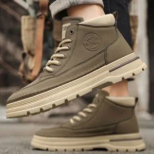 남자 3컬러 캐주얼 키높이 하이탑 워커