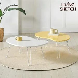 [리빙스케치] 티피 700 접이식 좌식 테이블 밥상 캐슈넛 땅콩형 티테이블