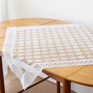 식탁 테이블 꽃모양 레이스 매트 사각 러너 식탁보