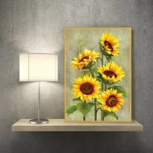 해바라기그림액자 풍수그림 돈들어오는 A3goldAL8