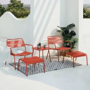 루체른 야외 테이블&체어 세트 5-piece - 레드 코스트코