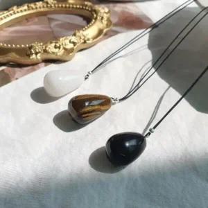 /신상오픈런 여성용 기념일 핸드메이드 원석 실버 롱 목걸이