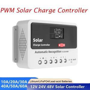 PWM 태양광 패널 충전기 충전 컨트롤러 방전 레귤레이터 리튬 배터리 LCD 10A-60A 12V 48V