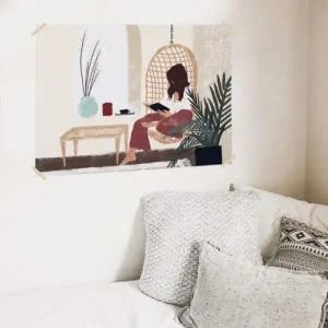 대형 패브릭 포스터 휴식 소녀 S