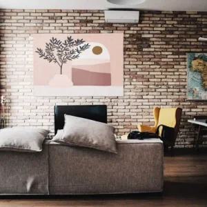 대형 패브릭 포스터 핑크 석양 S