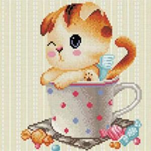 [콩심팥심]고양이보석십자수 캔디 보석십자수 캔버스 30x30 캣