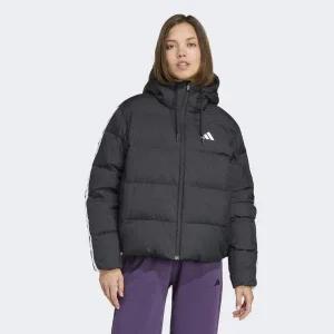 [아디다스](본점)[여성] 클라이마웜 소재로 만들어 따뜻한 에센셜 클라이마웜 3-S 푸퍼 다운 후드재킷(J...