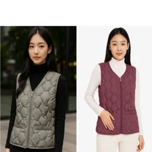 따뜻한 초경량 데일리 코트 간절기 다운패딩 패딩조끼 가벼운 방한조끼 여성