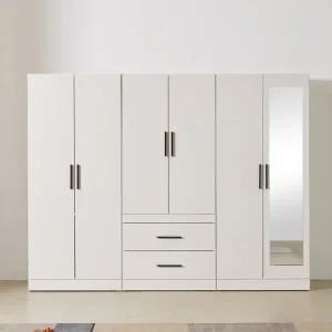 [히트가구] CZ750 투서랍 거울 이불 옷장 세트 2430 (착불)