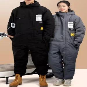 양털 오토바이 점프복 겨울 방한복 라이더 우주복 배달복 일체형 바이크 동계 방수 작업복
