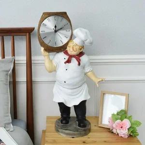 퍼블릭아트 요리사 장식 시계 테이블시계 스탠드시계 인테리어시계 알림탁상시계