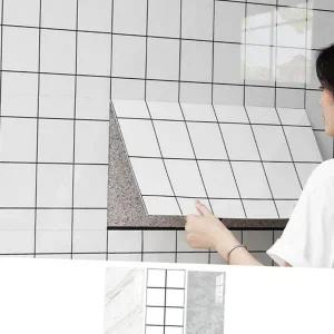 벽 타일 시트지 주방 욕실 인테리어 접착식 타일 시트지 방수 대리석 화이트 스티커 데코 벽지 자가 벽면