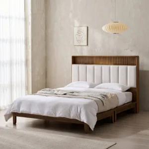 잉글랜더 루체 원목 LED 통깔판 침대(Sweet Slumber 9존 매트-K)