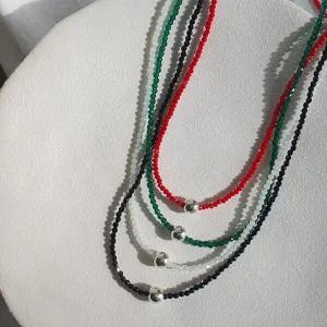 /다잇템 여자 큐빅 진주 실버볼 패션 목걸이