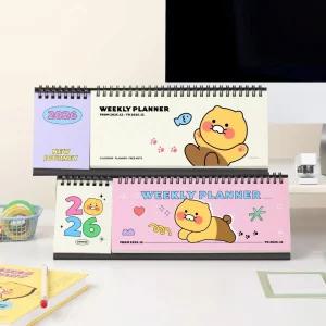 카카오프렌즈 춘식이 2026 위클리플래너 트윈날짜형 스케줄러 데일리 주간 일주일 스터디 계획표 단체선물