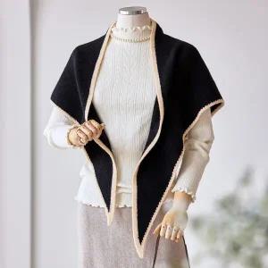 [커스텀에이블] 배색라인 삼각 니트 머플러_T2511AC031D