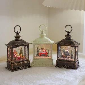 하르딘 엔틱 직사각 크리스마스 오르골 워터볼 LED 스노우볼