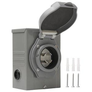 30암페어 발전기 흡입구 박스 4프롱 125/250V - PB30, NEMA L14-30P 전원 흡입구 박스 - 실외 콘센트용 7500와트 발전기 흡입구 플러그 - 방풍 발전기 배출구, ETL 나열됨