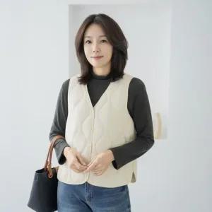 엄마옷 마담4060 웜누빔경량패딩조끼-QD000157-