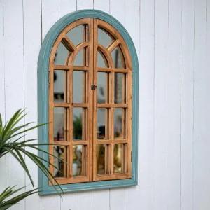 창문틀 가짜문 벽걸이 윈도우 레스토랑 모조 인테리어 가짜창문 촬영용 가짜벽 파란 캔버스