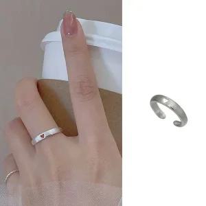 [콩심팥심]펀칭 하트링 실버반지 오픈조절가능 우정반지 커플링 오픈조절반지