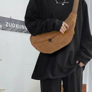 골덴 가방 라이딩 편한 가방 코듀로이 웨이스트백 패션코디슬링백