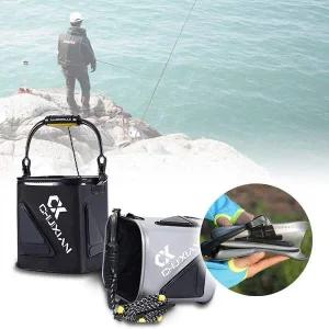 [콩심팥심]바다 갯바위 민물 낚시 살림물통 접이식 미니 두레박