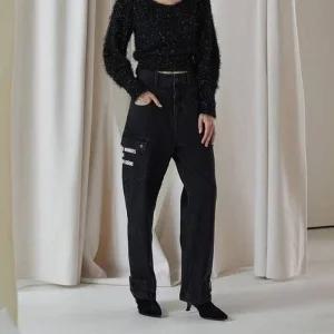 에고이스트 레터링 프린트 아웃포켓 데님팬츠 EP4DP060 766306