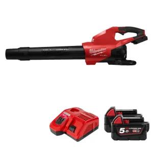 밀워키 M18 F2BL-502 FUEL 듀얼 배터리 아웃도어 송풍기 5Ah 배터리 2개 충전기 세트