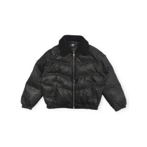 [셀러허브][엄브로] 2025 UQ423CPJN1/WINTER HAVEN 레더라이크 카라형 패딩자켓/BLK1(블랙 (S42242153)