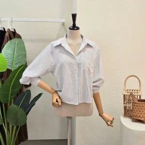 [대구백화점] [4CUS]피치 스트라이프 카라넥 셔츠(FW5J9BL5298)