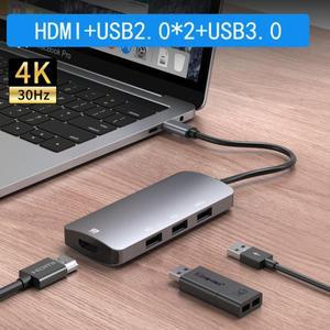 4K30Hz 4 in 1 Type C HDMI 호환  어댑터 연장 케이블 USB C 허브 도킹 스테이션 분배기 변환기 화면 공유