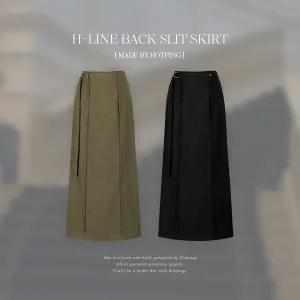 핫핑 [하객룩&오피스룩] 요피아 H라인 D링 백슬릿 롱스커트