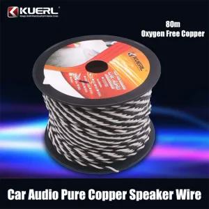 커버 플랫 코어 구리 외부 케이블80m14GA 스피커 와이어PVC 화이트 자동차 튜닝용품 OFC 순수