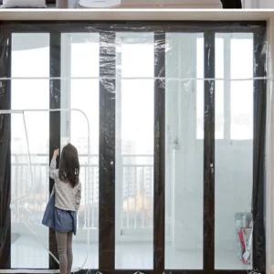 추운 우풍 외풍 확장 베란다 거실 방풍 비닐 커튼