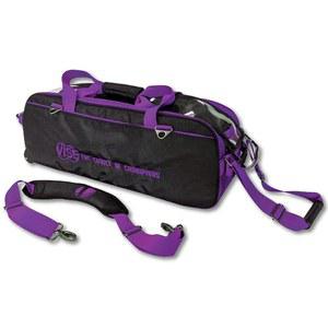 바이스 클리어 탑 3 볼 토트 롤러 볼링백 블랙/퍼플